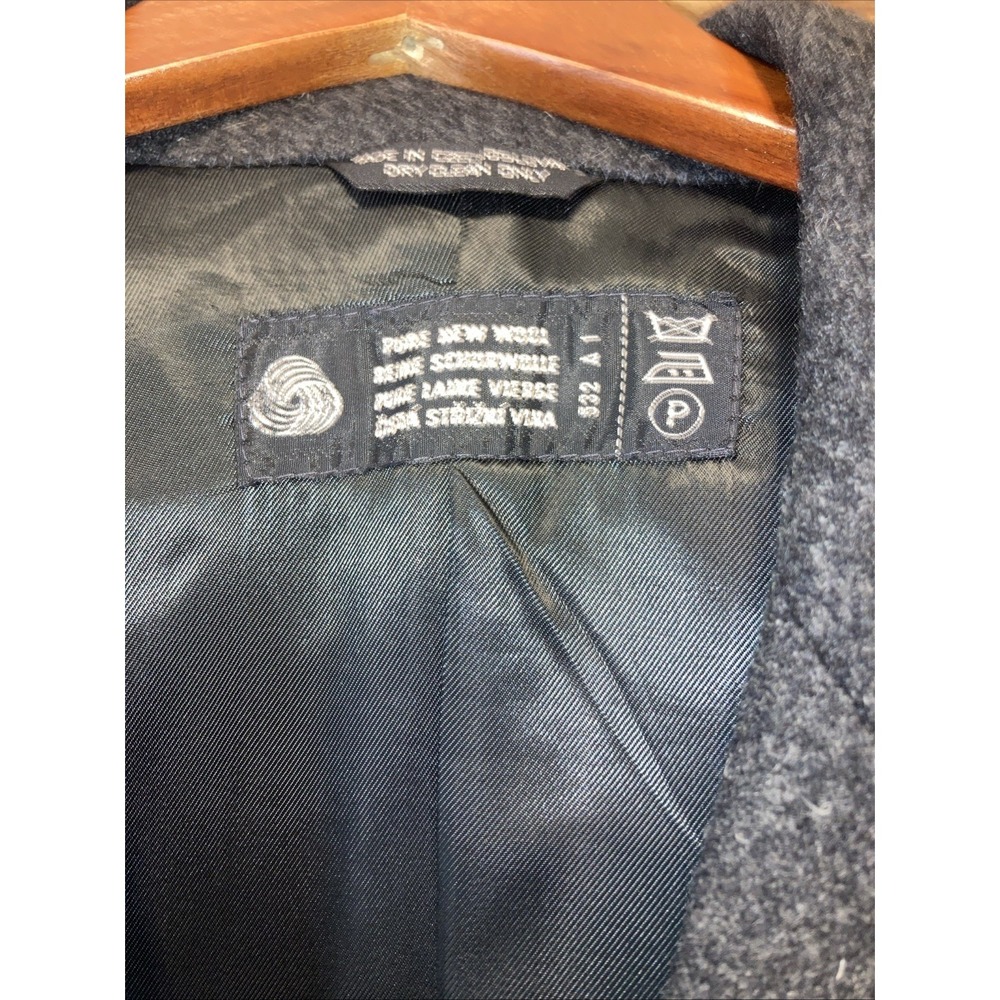 Vintage 80s Pure Wool Overcoat Men's 40R Double Breasted European American Male - Picture 4 of 12